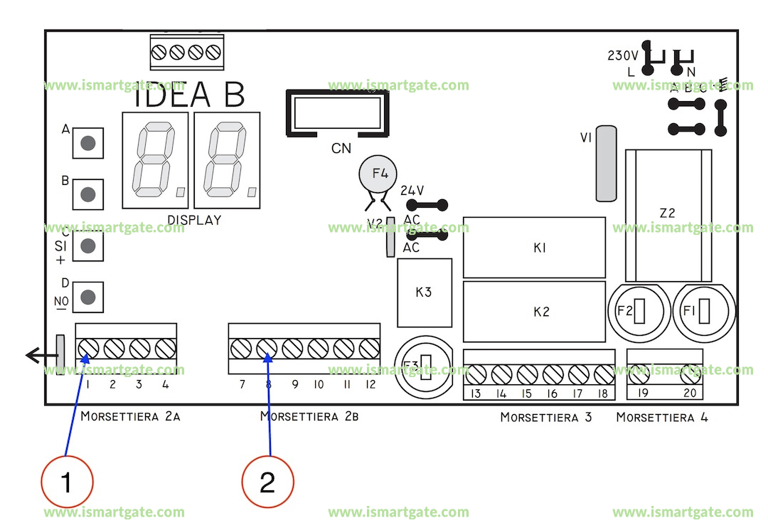 Wiring diagram for EUROMATIC Control Board IDEA B-R